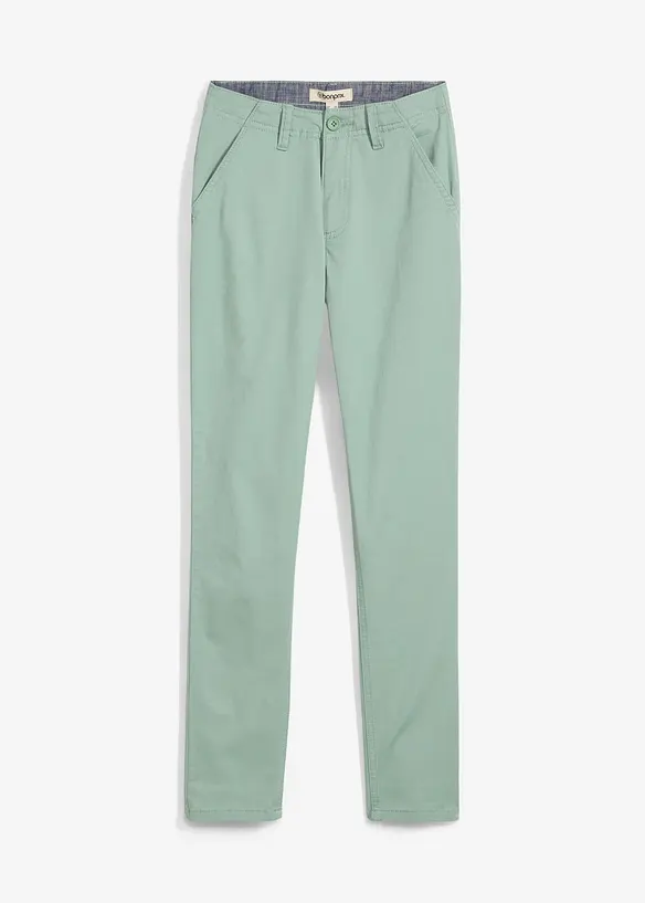 Strečové chino kalhoty Slim Fit s nastavitelným pasem, Straight, bonprix