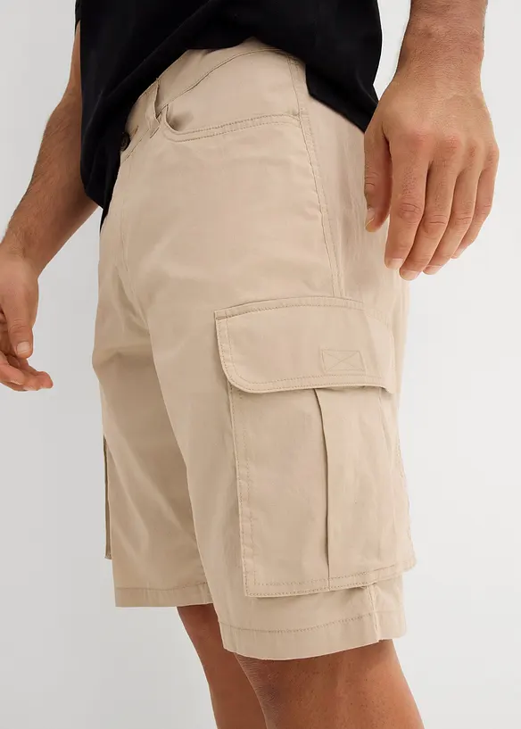 Strečové cargo bermudy, Regular Fit, bonprix