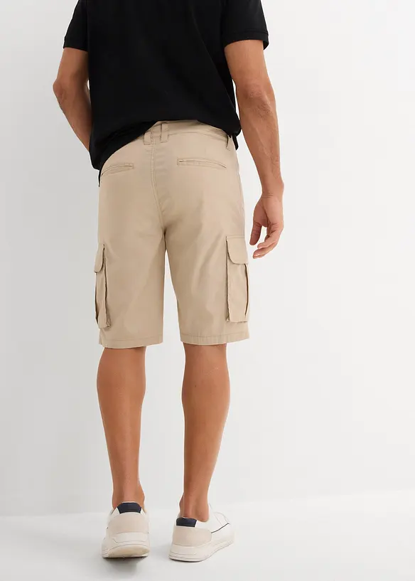 Strečové cargo bermudy, Regular Fit, bonprix
