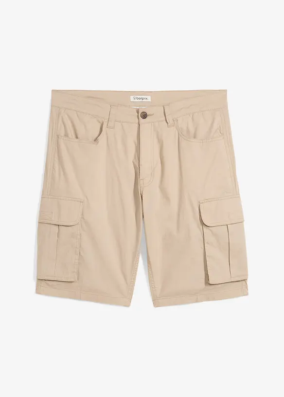 Strečové cargo bermudy, Regular Fit, bonprix