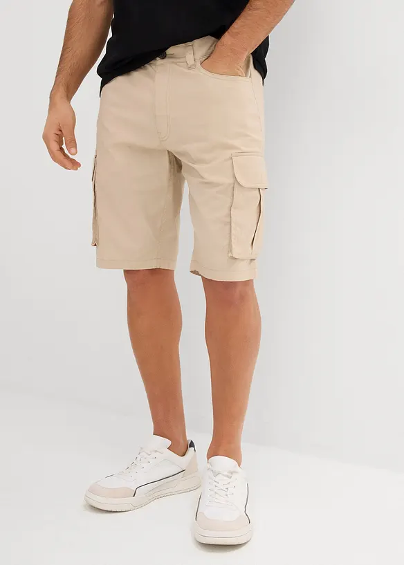Strečové cargo bermudy, Regular Fit, bonprix