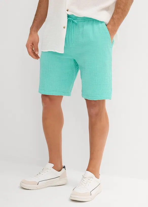 Mušelínové šortky z čisté bavlny, Regular Fit, bonprix