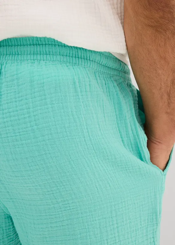 Mušelínové šortky z čisté bavlny, Regular Fit, bonprix