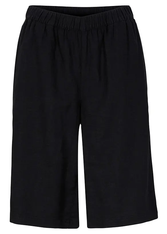 Bermudy ze směsi lnu a viskózy, High Waist, bonprix
