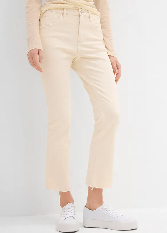 Džíny Flared, High Waist, zkrácené, bonprix