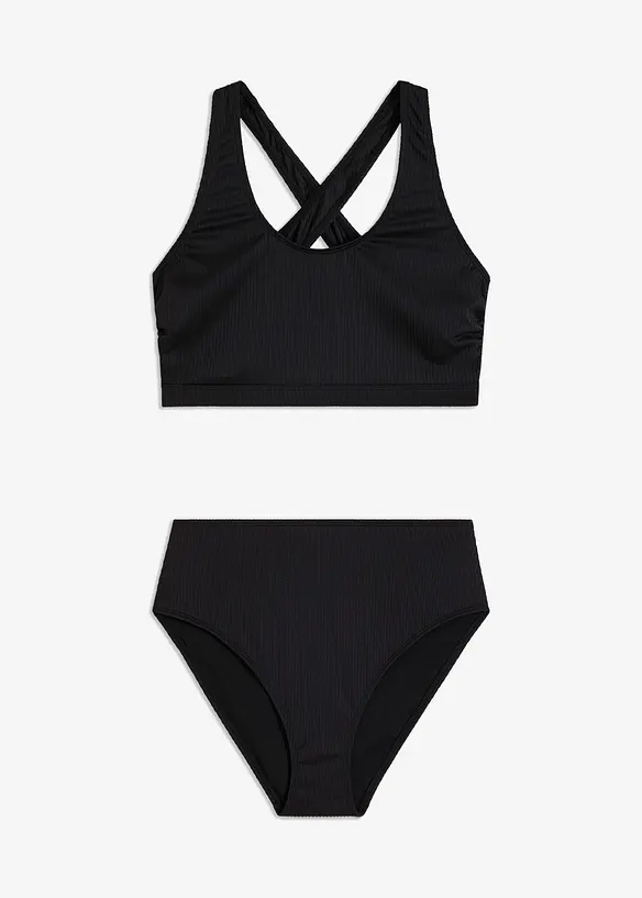 Žebrované bikiny s podprsenkovým topem (2dílná souprava), bonprix