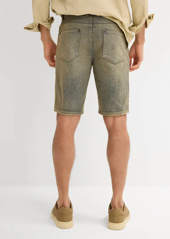 Strečové džínové bermudy Dirty Washed, Regular Fit, bonprix
