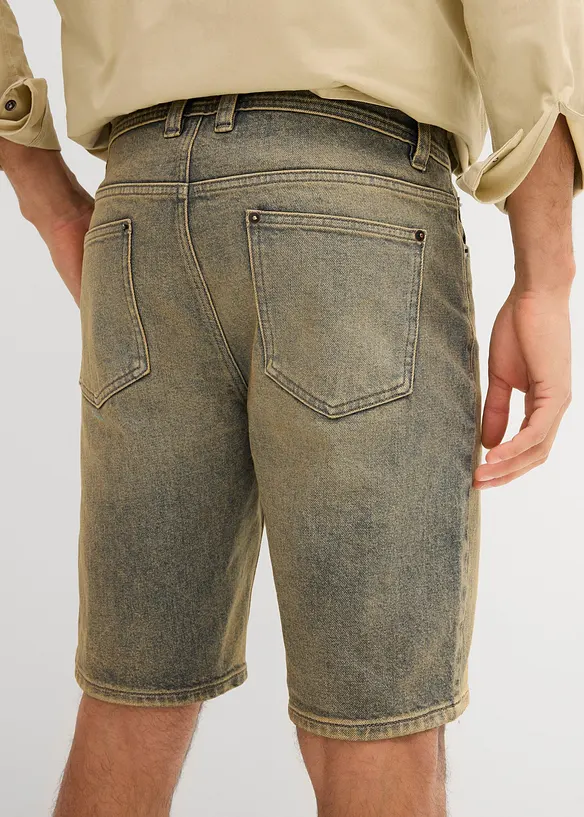 Strečové džínové bermudy Dirty Washed, Regular Fit, bonprix
