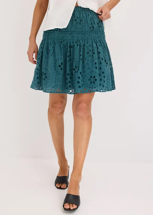 Minisukně s dírkovanou výšivkou, bonprix