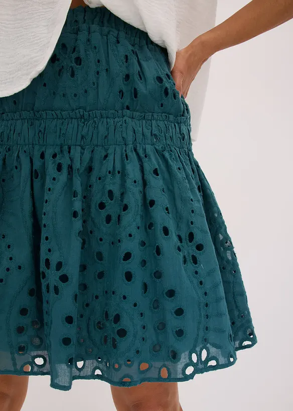 Minisukně s dírkovanou výšivkou, bonprix