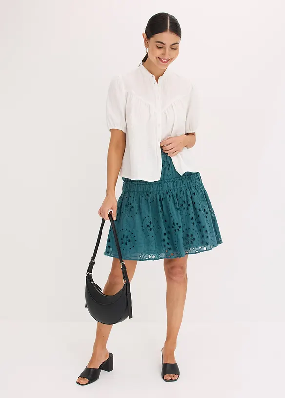 Minisukně s dírkovanou výšivkou, bonprix