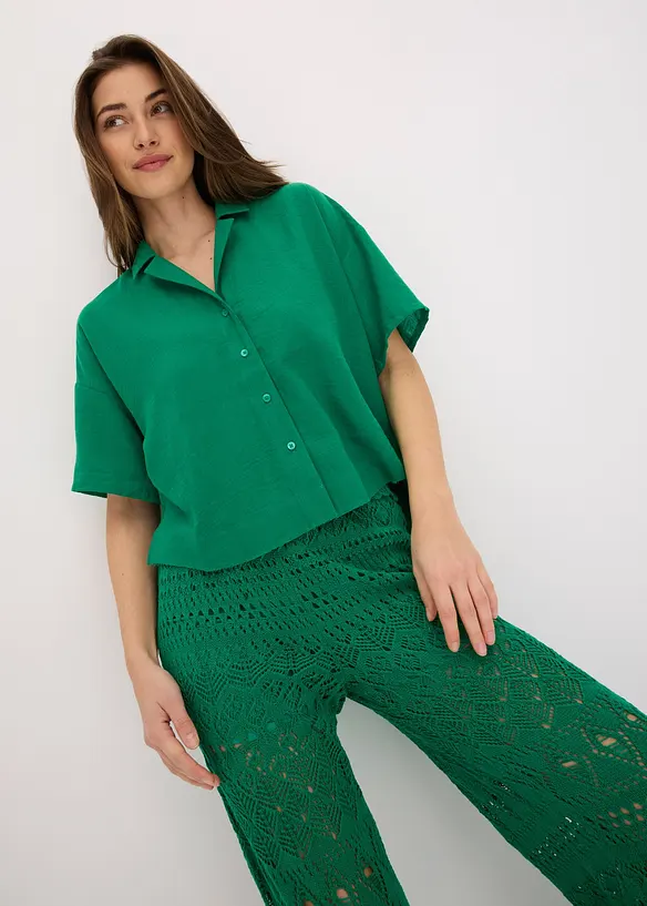 Oversize košilová halenka, bonprix
