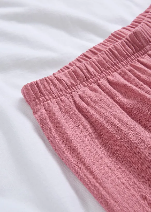 Krátké pyžamo (2dílná souprava) z mušelínu, bonprix