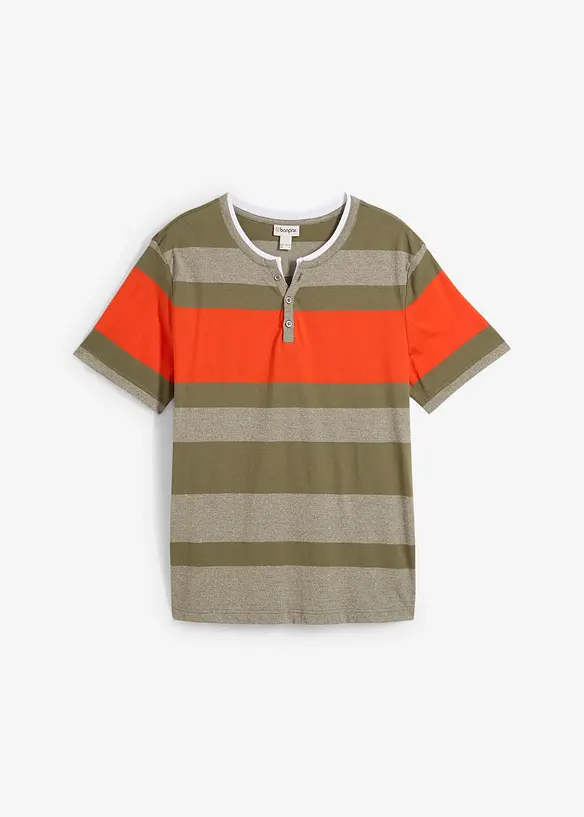 Henley tričko, krátký rukáv, bonprix