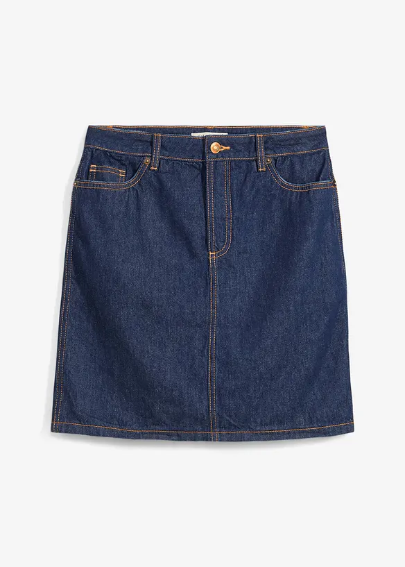 Džínová sukně Mid Waist, Low Stretch, bonprix