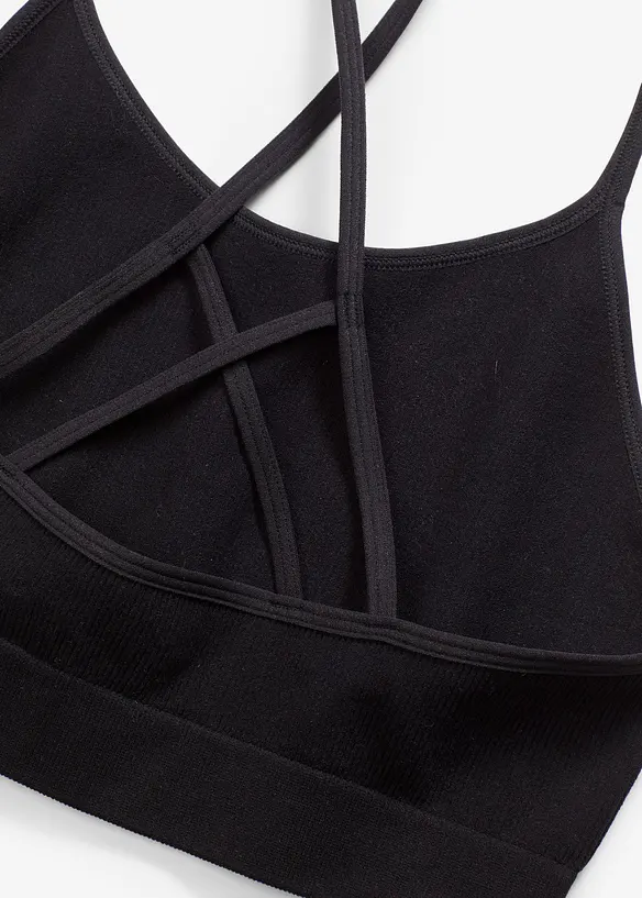 Bezešvý podprsenkový top Feel Comfort, s vykrojenými zády, bonprix