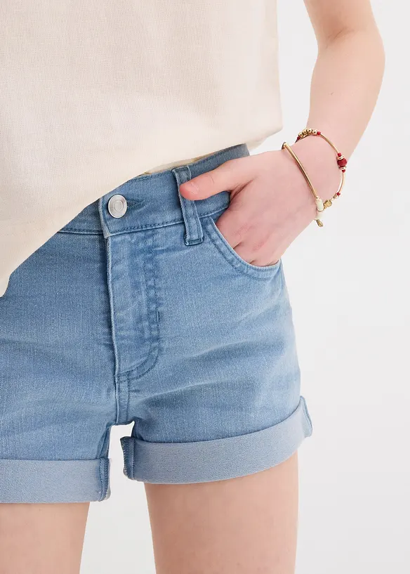 Džínové šortky, Mid Waist, bonprix