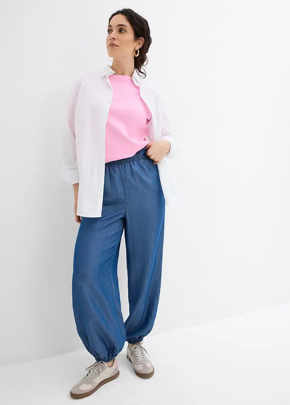 Kalhoty z lyocellu, s pohodlným pasem, bonprix