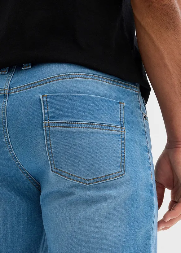 Bermudy z džínové teplákoviny, Slim Fit (2 ks v balení), bonprix