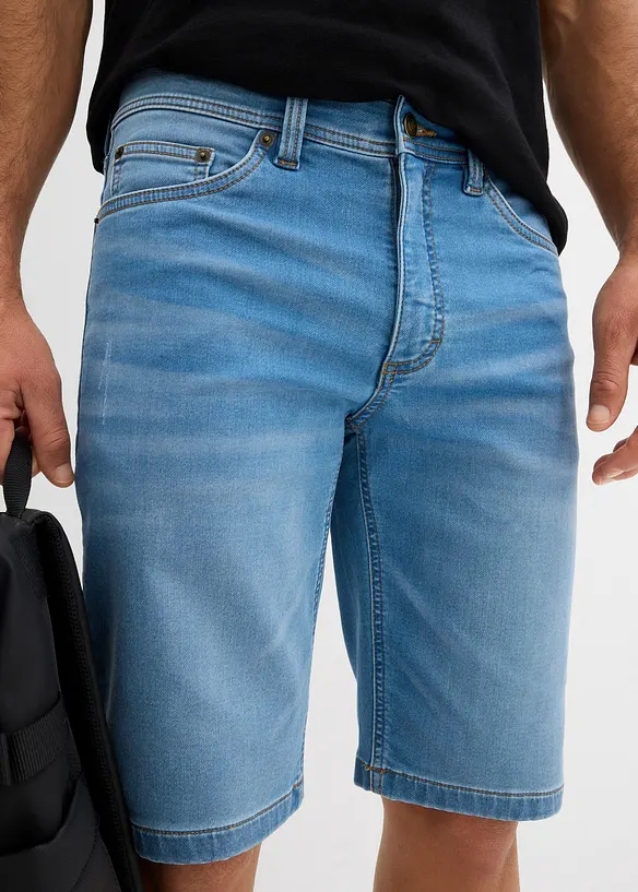 Bermudy z džínové teplákoviny, Slim Fit (2 ks v balení), bonprix
