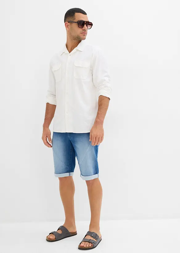 Bermudy z džínové teplákoviny, Relaxed Fit, bonprix