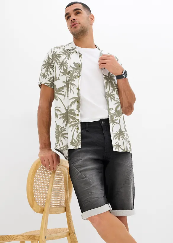 Bermudy z džínové teplákoviny, Relaxed Fit, bonprix