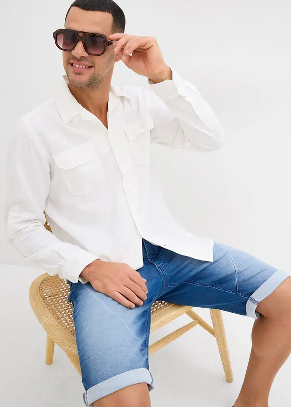 Bermudy z džínové teplákoviny, Relaxed Fit, bonprix