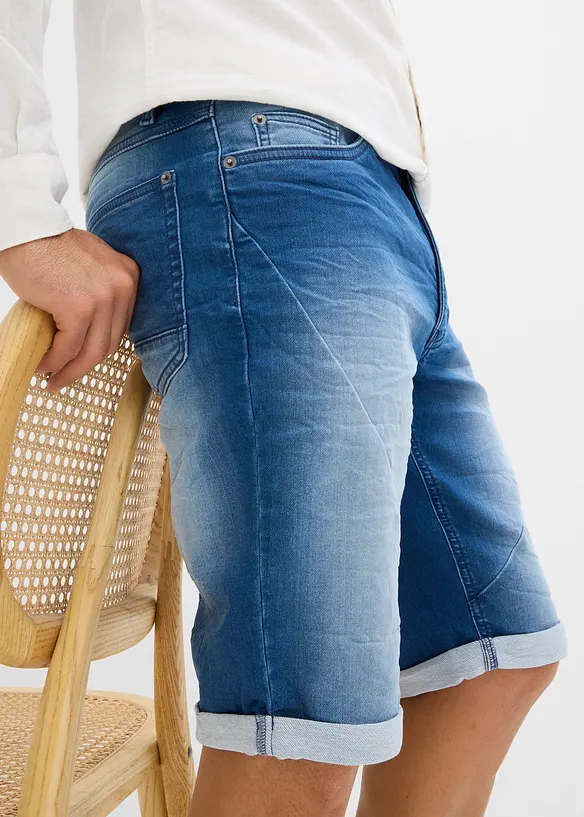 Bermudy z džínové teplákoviny, Relaxed Fit, bonprix