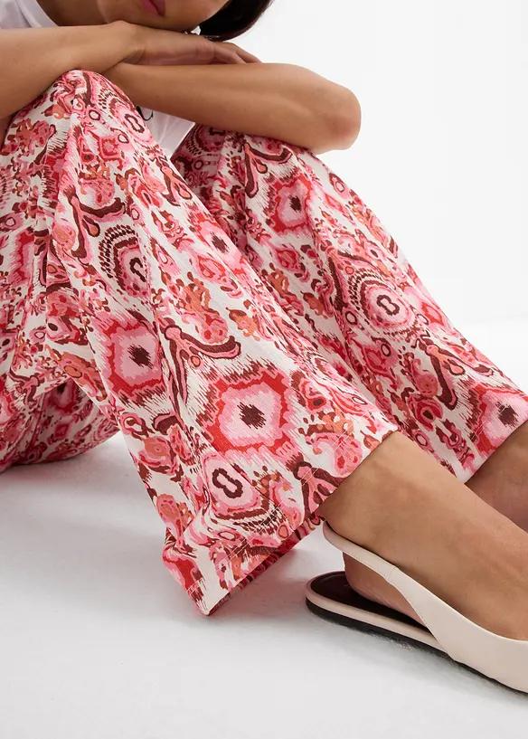 Kalhoty bez zapínání, ze strukturovaného krepu, bonprix