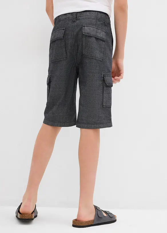 Dlouhé cargo šortky z kambriku, Regular Fit, bonprix
