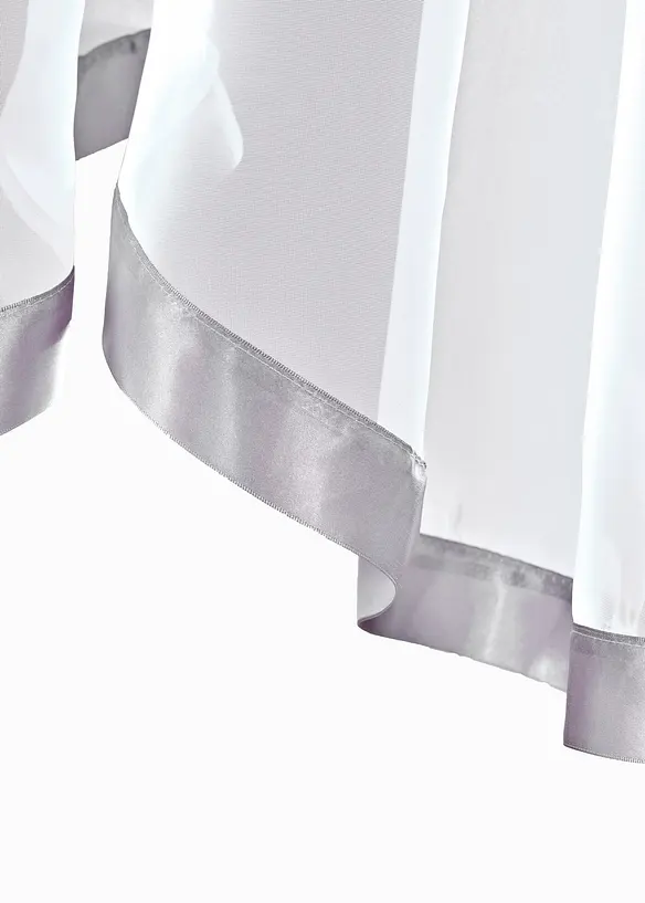 Průhledná zvlněná záclona se saténovou stuhou na lemu a recyklovaným polyesterem, bonprix