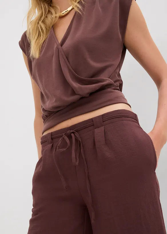 Culotte kalhoty ze splývavé viskózové směsi, bonprix