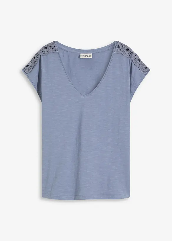 Triko s háčkovanými vsadkami, bonprix