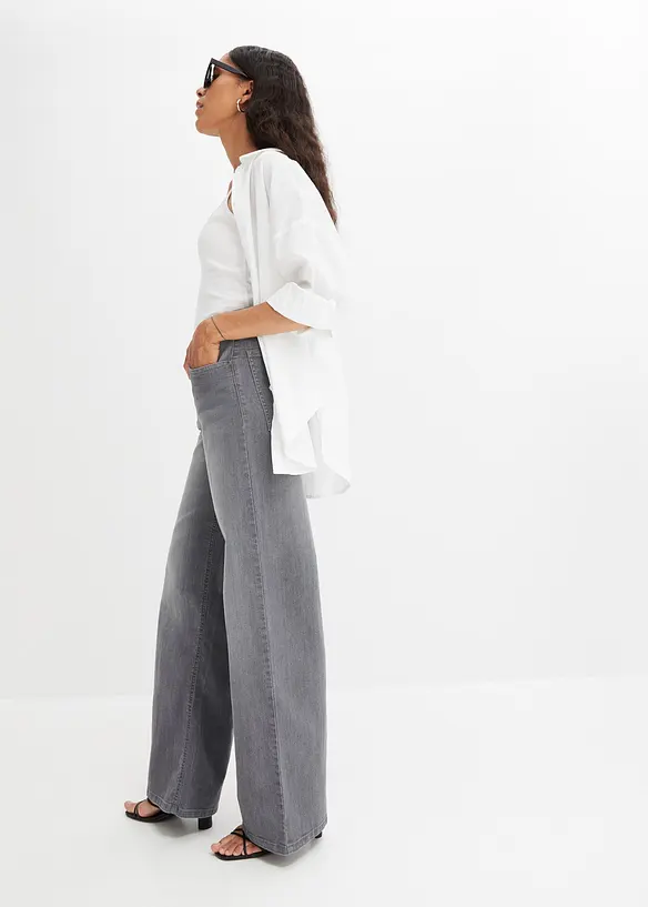 Džíny Wide Leg, High Waist, bonprix