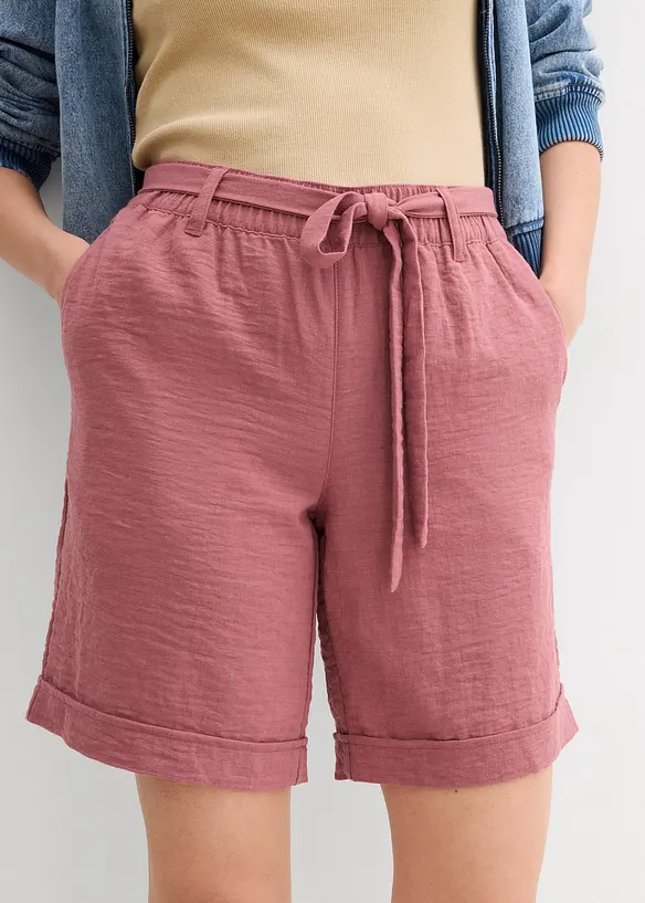 Bermudy s pasem Paperbag, bonprix