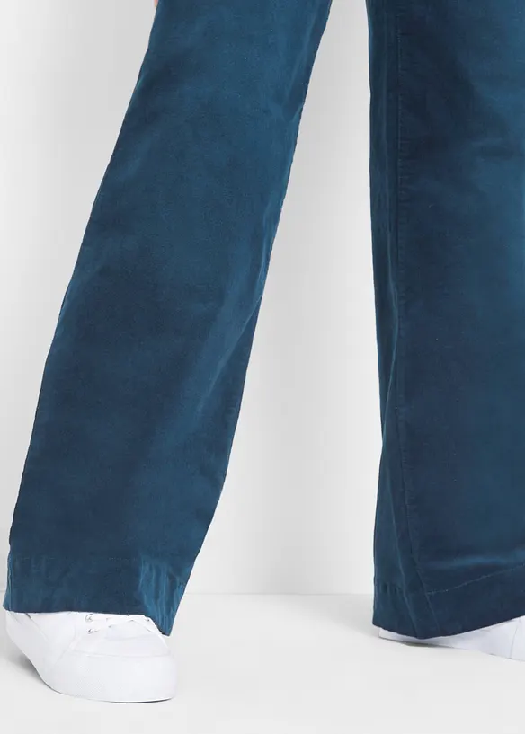 Strečové manšestrové kalhoty, široké, bonprix