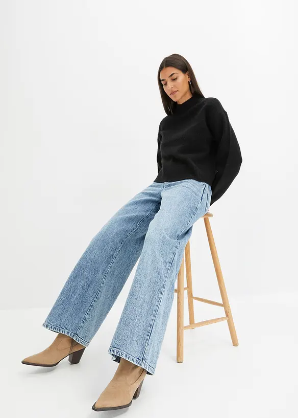 Džíny Wide Leg, High Waist, bonprix