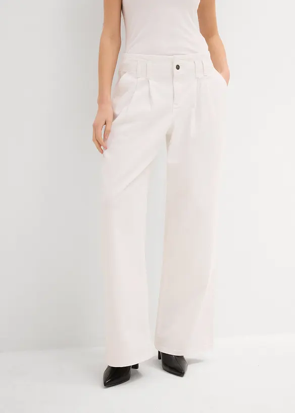 Džíny Wide Leg, Low Waist, nízký podíl streče, bonprix