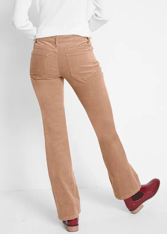 Strečové manšestrové kalhoty, Bootcut, bonprix