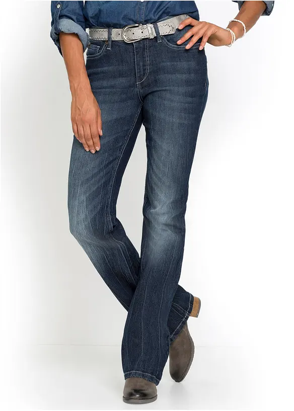 Džíny Bootcut, High Waist, pohodlný streč, bonprix