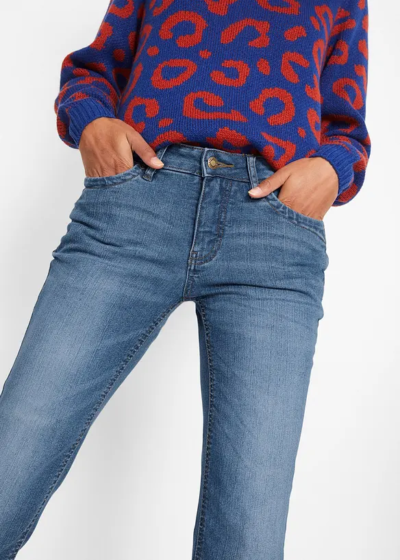 Pohodlné strečové džíny, Bootcut, Mid Waist, bonprix
