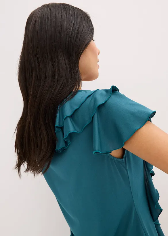 Tričko s volány, z měkké směsi s modalem, bonprix