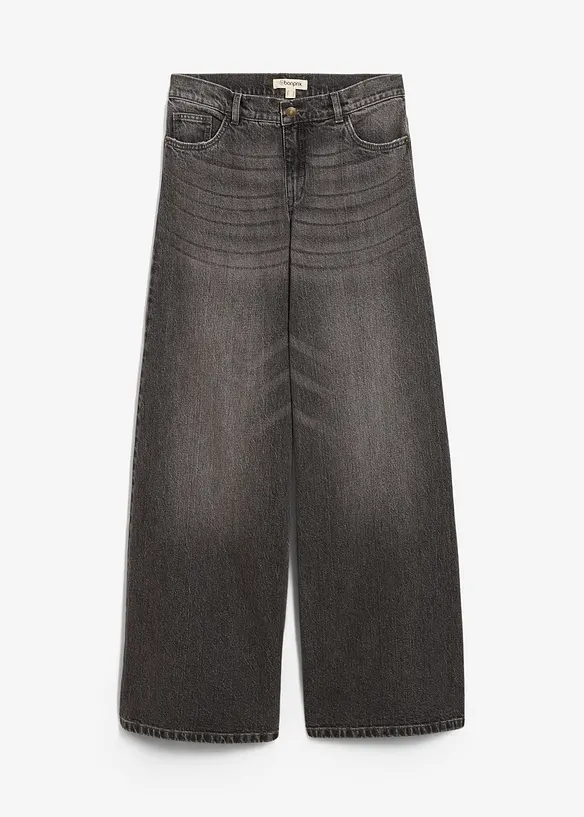 Džíny Wide Leg, Mid Waist, bonprix