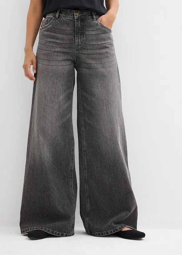Džíny Wide Leg, Mid Waist, bonprix