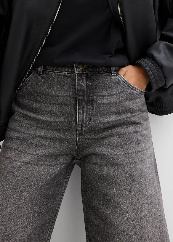 Džíny Wide Leg, Mid Waist, bonprix