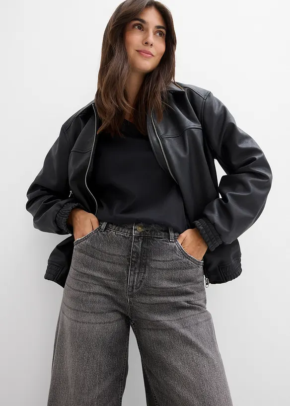 Džíny Wide Leg, Mid Waist, bonprix