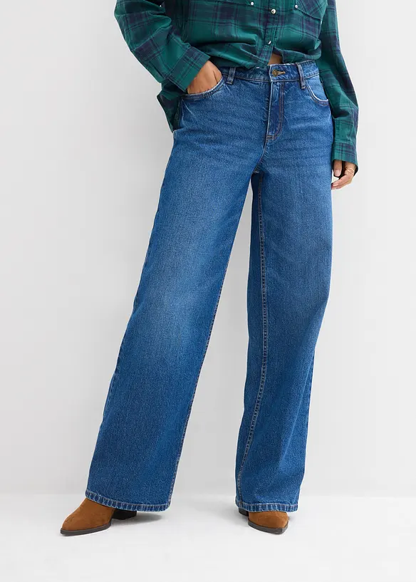 Volné džíny Straight, Mid Waist, bonprix