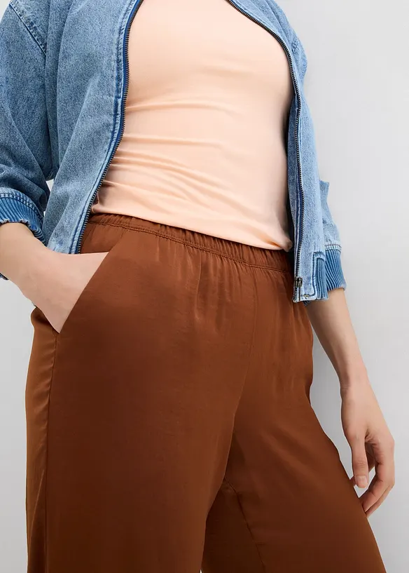 Lehké kalhoty Palazzo ze strukturovaného materiálu, bonprix