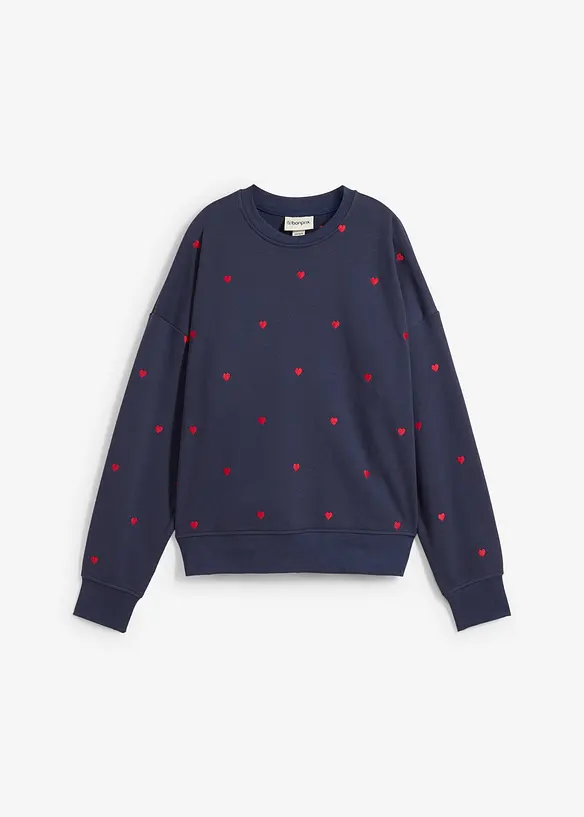 Oversize mikina s výšivkou, bonprix