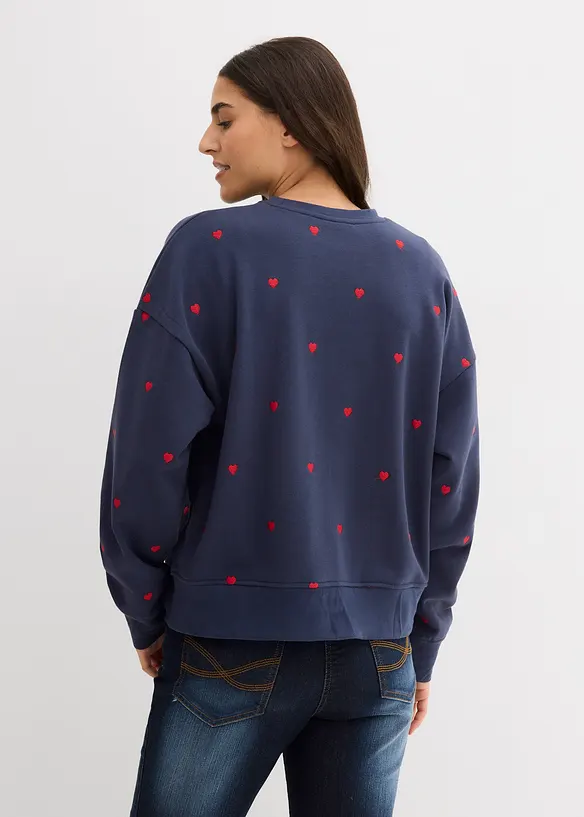Oversize mikina s výšivkou, bonprix